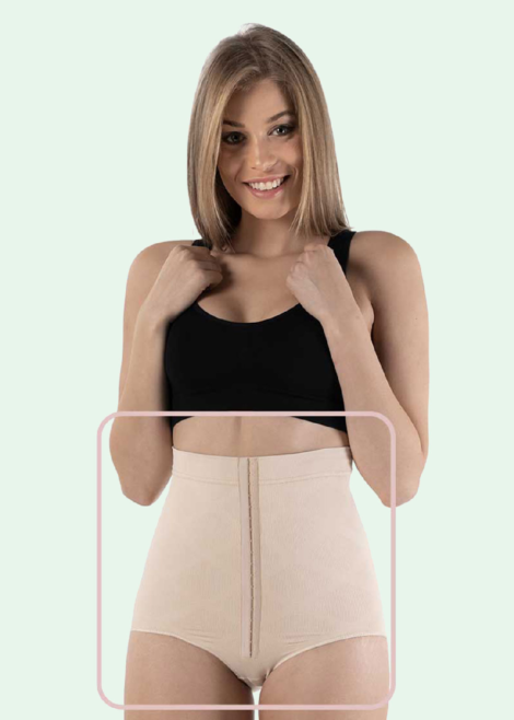 Culotte Gainante Taille Haute à Agrafes – Compression Ajustable & Ventre Ultra Plat