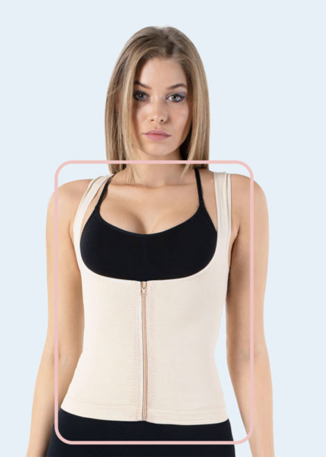 Gilet Corset Bustier Ouvert à Fermeture Éclair – Compression Maximale & Taille de Guêpe