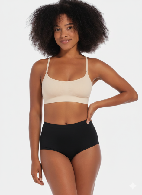 Culotte Gainante Taille Haute Échancrée – Ventre Plat & Fessiers Galbés